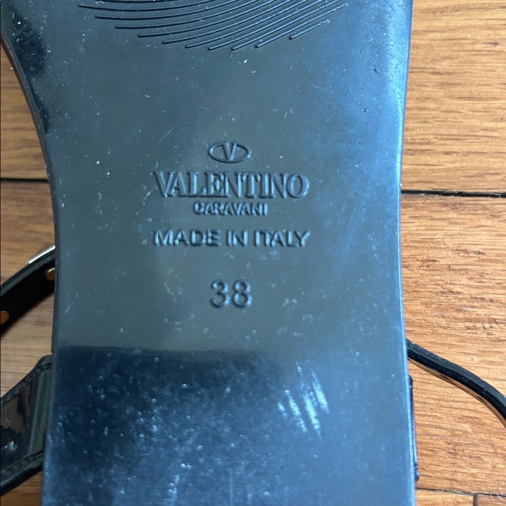 Valentino Black and Silver Studded Sandals - Picture 7 of 7